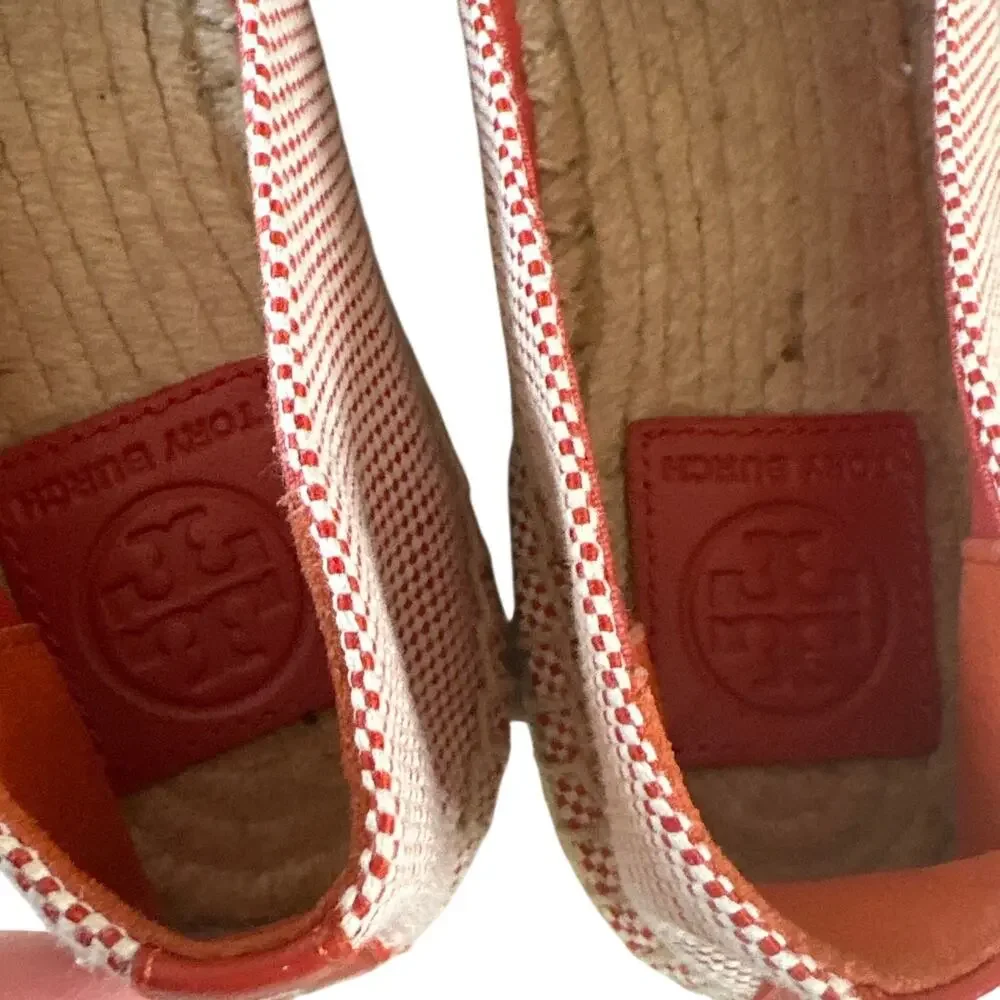 Tory Burch Red Check Espadrilles 8 Colorblock‎